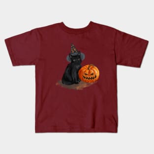 Halloween - Cat - New Year - Pumpkin Kids T-Shirt